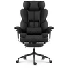 Hells Chair Biuro kėdė su kojų atrama ir reguliuojamais porankiais, audinys, juoda