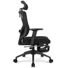 Hells Chair Biuro kėdė su kojų atrama, spyruokline sėdyne ir 3D juosmens atrama, juoda