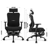 Hells Chair Biuro kėdė su kojų atrama, spyruokline sėdyne ir 3D juosmens atrama, juoda