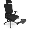 Hells Chair Biuro kėdė su kojų atrama, spyruokline sėdyne ir 3D juosmens atrama, juoda