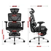 Hells Chair Biuro kėdė su masažuokliu, 4D porankiais ir kojų atrama, juoda