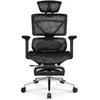 Hells Chair Biuro kėdė su masažuokliu, 4D porankiais ir kojų atrama, juoda