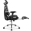 Hells Chair Biuro kėdė su masažuokliu, 4D porankiais ir kojų atrama, juoda