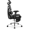 Hells Chair Biuro kėdė su masažuokliu, 4D porankiais ir kojų atrama, juoda