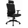 Hells Chair Biuro kėdė su spyruokline sėdyne ir 3D juosmens atrama, audinio apmušalas, juoda