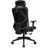 Hells Chair Biuro kėdė su spyruokline sėdyne ir 3D juosmens atrama, audinio apmušalas, juoda