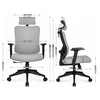 Hells Chair Biuro kėdė su spyruokline sėdyne ir 3D juosmens atrama, audinio apmušalas, pilka