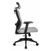 Hells Chair Biuro kėdė su spyruokline sėdyne ir 3D juosmens atrama, audinio apmušalas, pilka