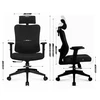 Hells Chair Biuro kėdė su spyruokline sėdyne ir 3D juosmens atrama, audinio apmušalas, juoda