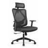 Hells Chair Biuro kėdė su tinkliniu apmušalu, 3D juosmens ir 2D galvos atramomis, juoda