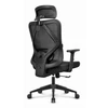 Hells Chair Biuro kėdė su tinkliniu apmušalu, 3D juosmens ir 2D galvos atramomis, juoda