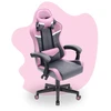 Hells Chair Vaikiška žaidimų kėdė su audinio apmušalu, 125–150 cm ūgiui, pilka / rožinė
