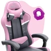 Hells Chair Vaikiška žaidimų kėdė su audinio apmušalu, 125–150 cm ūgiui, pilka / rožinė