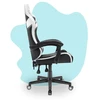 Hells Chair Vaikiška žaidimų kėdė su dirbtinės odos apmušalu, 125–150 cm ūgiui, juoda / balta