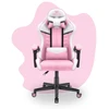 Hells Chair Vaikiška žaidimų kėdė su dirbtinės odos apmušalu, 125–150 cm ūgiui, rožinė / balta