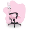 Hells Chair Vaikiška žaidimų kėdė su dirbtinės odos apmušalu, 125–150 cm ūgiui, rožinė / balta