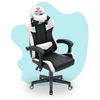 Hells Chair Vaikiška žaidimų kėdė su dirbtinės odos apmušalu, 125–150 cm ūgiui, juoda / balta
