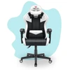 Hells Chair Vaikiška žaidimų kėdė su dirbtinės odos apmušalu, 125–150 cm ūgiui, juoda / balta