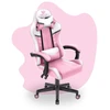 Hells Chair Vaikiška žaidimų kėdė su dirbtinės odos apmušalu, 125–150 cm ūgiui, rožinė / balta