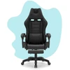 Hells Chair Vaikiška žaidimų kėdė su kojų atrama ir reguliuojamu atlošu, juoda