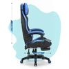Hells Chair Vaikiška žaidimų kėdė su kojų atrama ir reguliuojamu atlošu, juoda ir mėlyna