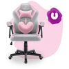 Hells Chair Vaikiška žaidimų kėdė su širdelės formos pagalvėle, pilka ir rožinė