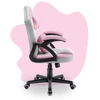 Hells Chair Vaikiška žaidimų kėdė su širdelės formos pagalvėle, pilka ir rožinė