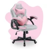 Hells Chair Vaikiška žaidimų kėdė su širdelės formos pagalvėle, pilka ir rožinė