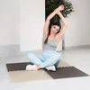 Hop Sport Sportinis dėlionės kilimėlis treniruotėms ir grindų apsaugai, 120x120 cm, 4 dalių, rudas / smėlio