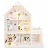 Kinderplay Lėlių namelis su baldais, LED šviestuvais, terasa ir palėpe, lėlėms iki 30 cm, 99 x 30 x 118 cm, baltas