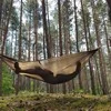 Ultralengvas hamakas Bushmen 20D ripstop nailono pilno dydžio 3m tamsiai žalias 210 g