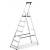 Buitinės kopėčios DRABEST ALD7 PRO 150 kg, vienpusės su lentyna, 7 pakopų (DR-AL-D7-PRO-Ż+CZ+P )