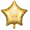 Party Deco PartyDeco Folinis balionas "Happy Birthday" 40cm auksinis