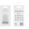 Party Deco Gimtadienio torto žvakės paprastos sidabrinės 6cm 6 vnt.