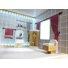 Ikonka MDF medinis lėlių namelis + baldai 78cm juodas LED