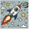 Ideyka Tapyba pagal skaičius: KOSMINĖ RAKETA art_selena_ua 25x25
