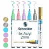 Schneider Žymekliai akriliniai Paint-lt 310 2mm 6vnt mix bls