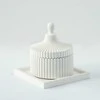 Lukata Kvadratinis gipso padėkliukas – minimalistinė elegancija žvakėms ir namų dekoravimui