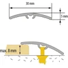 Cezar Aliuminė grindų juostelė, 5in1, auksinės spl., 30 mm pločio, 93 cm ilgio