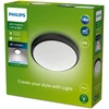 Āra griestu lampa Philips Doris, 6W, LED, IP54, melna krās., 22 cm x 7 cm