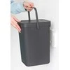 Brabantia „Sort & Go“ šiukšliadėžė, 16 l, tamsiai pilka