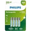 „Philips“ įkraunama baterija R03B4A95/10 - Įkraunama baterija - Nikelio-metalo hidrido (NiMH) - 1,2 V - 950 mAh - Įvairių spalvų - AAA