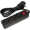 Besk Prailgintuvas 5m, 3 lizdų, su jungikliu, 3x1,5mm², juodas