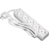 Besk Prailgintuvas 5 lizdų 3m su įžeminimu 3x1,0mm² Balta