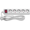 Besk Prailginimo laidas 5 lizdai 5m su jungikliu įžeminimu 3x1,0mm² Balta