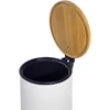 Besk DIANA Pedalinis kibiras 5L baltas, su bambukiniu dangteliu, soft close