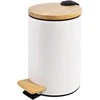Besk DIANA Pedalinis kibiras 3L baltas, su bambukiniu dangteliu, soft close