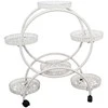 Besk Gėlių vazonų stovas Metalinis 6 vietų Baltas 82x29x94cm