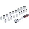 Bgs Technic Galvučių rinkinys su terkšle | 12,5 mm (1/2") | 8-32 mm | 19 vnt. (B15110)