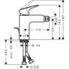 Bidė maišytuvas Hansgrohe Logis 71200000, chromuotas.